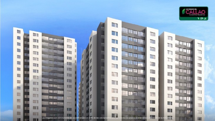 Fachada principal del proyecto Los Parques del Callao Condominio Residencial (Edif. 2) en Callao