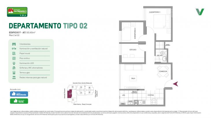 Plano del modelo Tipo X02 del proyecto Los Geranios 2 Conjunto Residencial en Comas