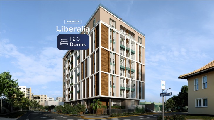 Fachada principal del proyecto LIBERALIA en San Miguel