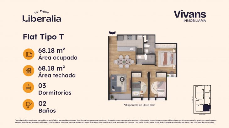 Plano del modelo TIPO T del proyecto LIBERALIA en San Miguel