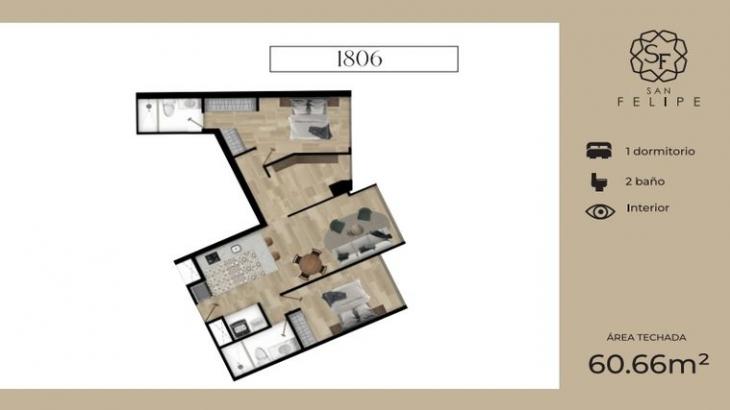 Plano del modelo Platinum T11 del proyecto SAN FELIPE TOWERS en Jesus Maria