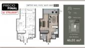 Plano del modelo T1 del proyecto BERNALES 442 en Surquillo