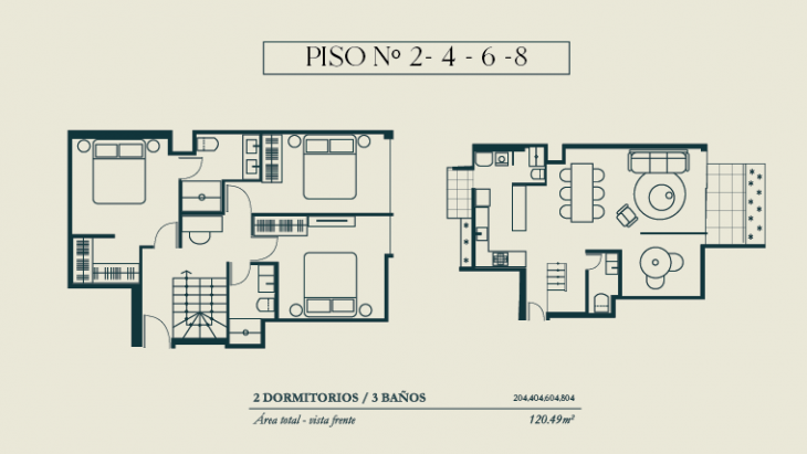 Plano del modelo TIPO 4 del proyecto BOLOGNESI 267 en Miraflores
