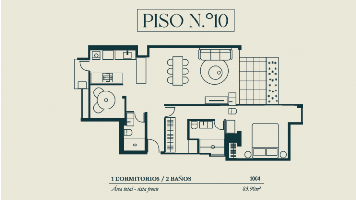 Plano del modelo TIPO 4A del proyecto BOLOGNESI 267 en Miraflores