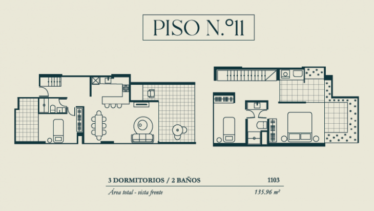 Plano del modelo TIPO 3D del proyecto BOLOGNESI 267 en Miraflores