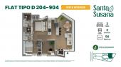 Plano del modelo TIPO D del proyecto Residencial Santa Susana en Cercado De Lima