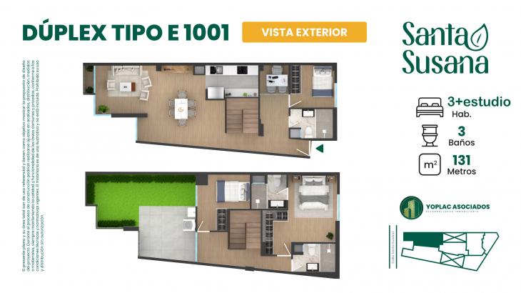 Plano del modelo TIPO E del proyecto Residencial Santa Susana en Cercado De Lima