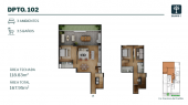 Plano del modelo 102 del proyecto ZAAVIO I en Miraflores