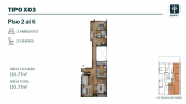 Plano del modelo x03 del proyecto ZAAVIO I en Miraflores