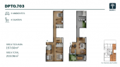 Plano del modelo 703 del proyecto ZAAVIO I en Miraflores