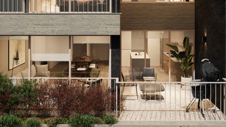 Fachada principal del proyecto Eterna en San Isidro