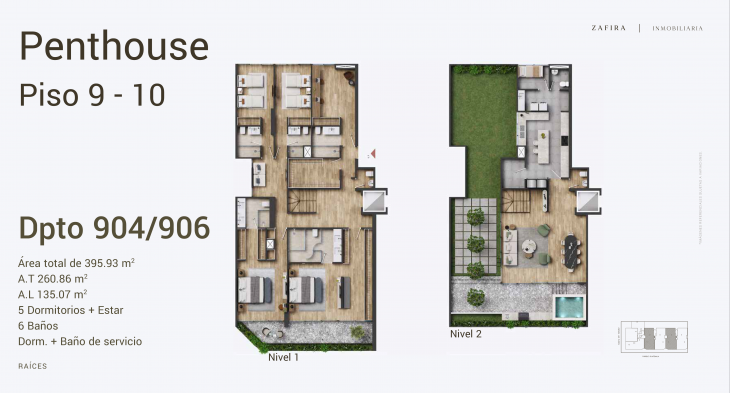 Plano del modelo 904 del proyecto Raíces en San Isidro