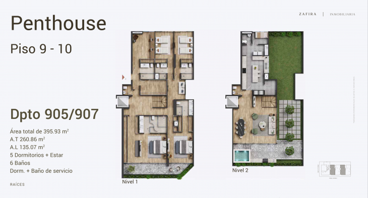 Plano del modelo 905 del proyecto Raíces en San Isidro