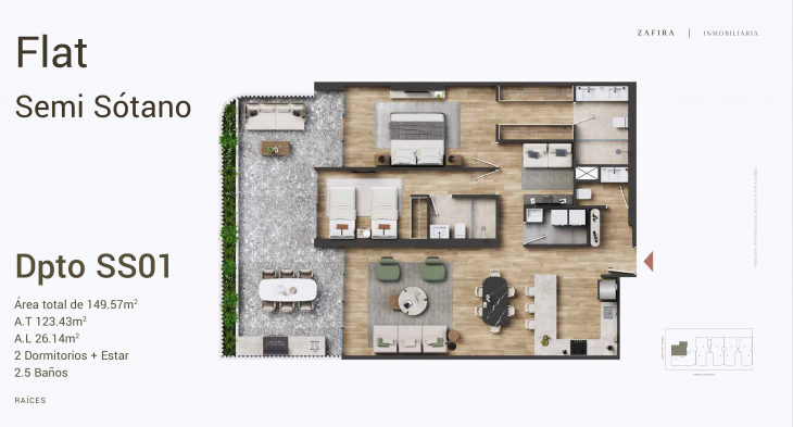 Plano del modelo SS01 del proyecto Raíces en San Isidro