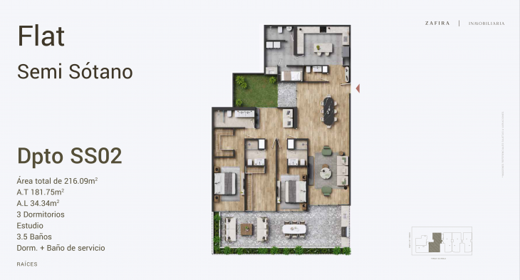 Plano del modelo SS02 del proyecto Raíces en San Isidro