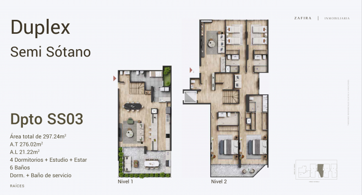 Plano del modelo SS03 del proyecto Raíces en San Isidro