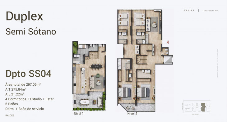 Plano del modelo SS04 del proyecto Raíces en San Isidro