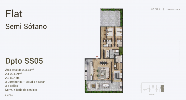 Plano del modelo SS05 del proyecto Raíces en San Isidro