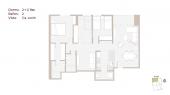 Plano del modelo T02 del proyecto Living Soho en Miraflores