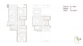 Plano del modelo 1001 del proyecto Living Soho en Miraflores