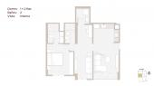 Plano del modelo 1003 del proyecto Living Soho en Miraflores