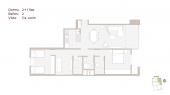 Plano del modelo T01-B del proyecto Living Soho en Miraflores
